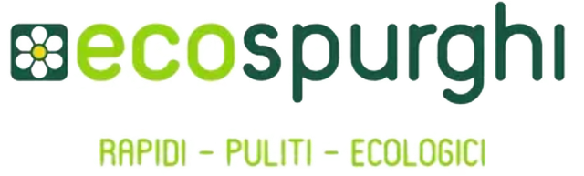 Logo for Ecospurghi, with a flower icon and tagline 