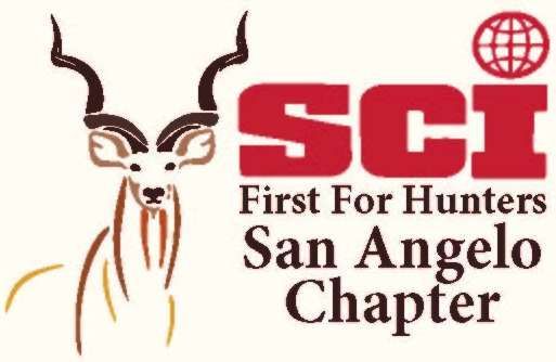 SCI First For Hunters San Angelo Chapter logo with antelope illustration and red text