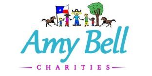 Amy Bell Charities logo with teal text and small figures above it