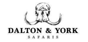 Dalton & York Safaris logo with a stylized elephant head and tusks above the text