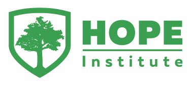 HOPE Institute logo with green shield and tree icon on white background