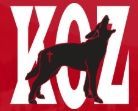 Black dog silhouette over red and white VOC logo