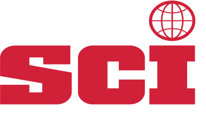 Red SCI logo with a globe icon above the āIā on a white background