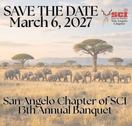 12th annual banquet and fundraiser, March 7th 2026, with a red “Save the Date” stamp on a beige background