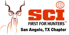 SCI logo with antelope head and orange globe, reading &ldquo;FIRST FOR HUNTERS&rdquo; and &ldquo;San Angelo, TX Chapter&rdquo;