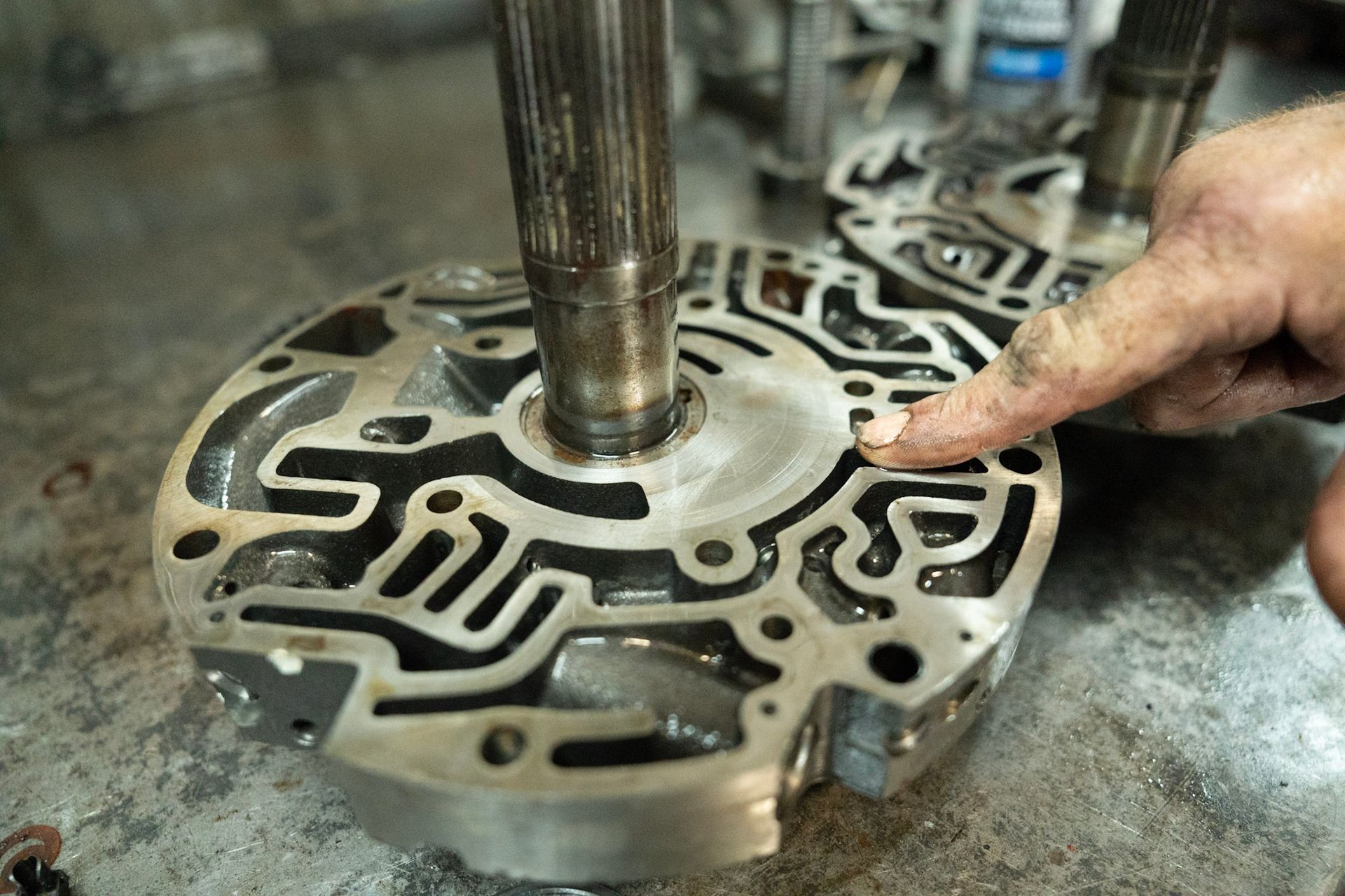 Transmission rebuild on workbench
