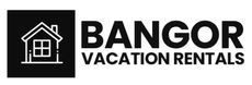 Bangor Vacation Rentals logo with white house icon on black square and bold black text