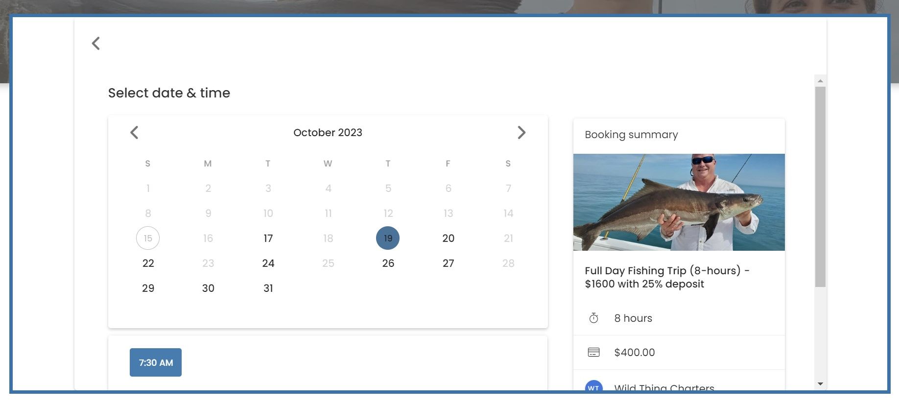 online booking calendar for website
