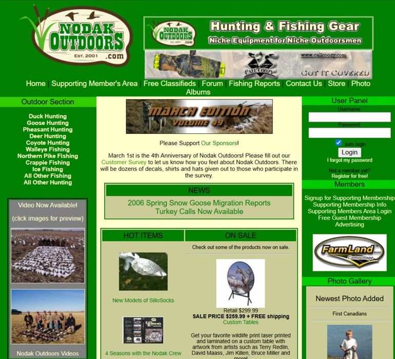 hunting fishing website designed by Flyway Media