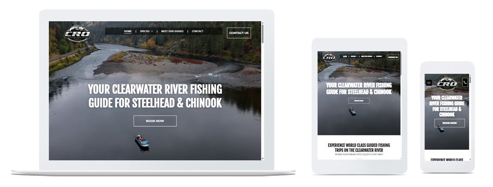 fly fishing guide website design