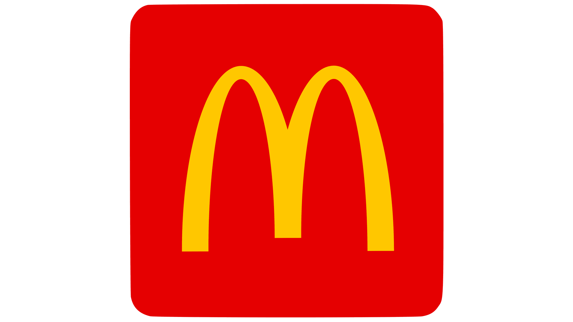McDonald’s yellow arches logo on a red square background