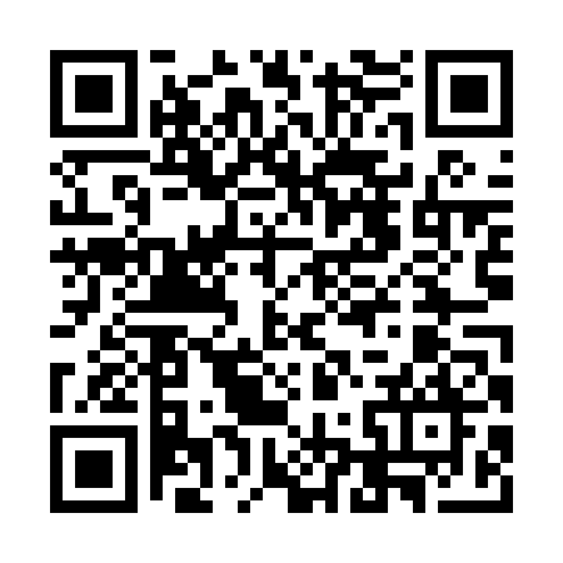Black-and-white QR code on a white background