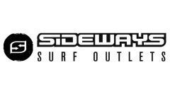 Black and white Sideways Surf Outlets logo with stylized surf icon