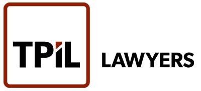 TPIL Lawyers logo with black text and a brown outlined square icon
