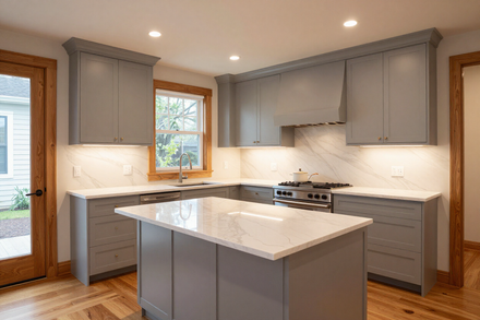 Completed kitchen remodeling project by Level Up Home Improvement in a Paterson NJ residential home.