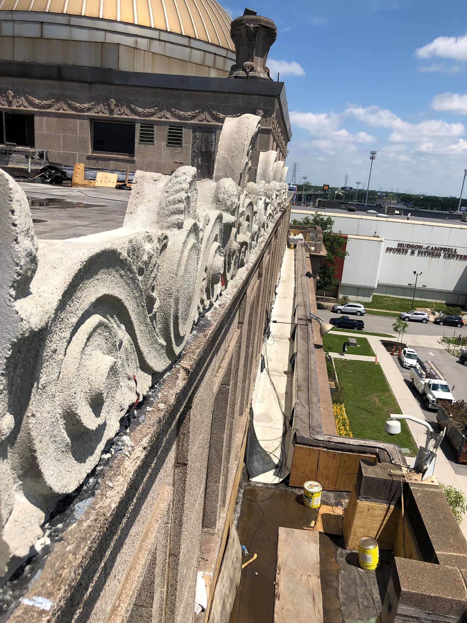 Gary City Hall's Parapet Restoration-after