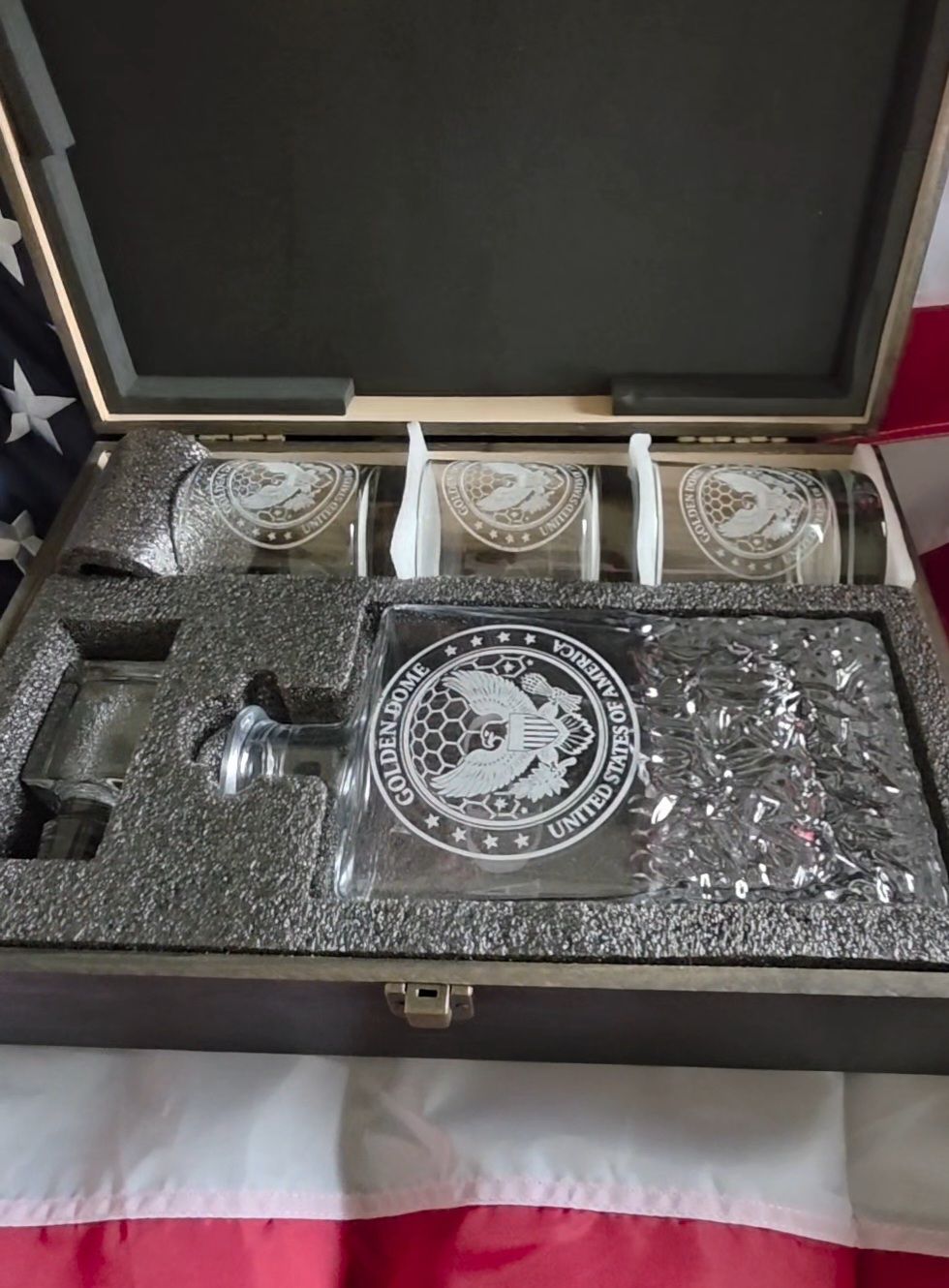 Personalized Whiskey Decanter Set with Custom Engraved Wooden Gift Box