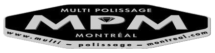 Un logo noir et blanc pour multi polissage mpm montréal
