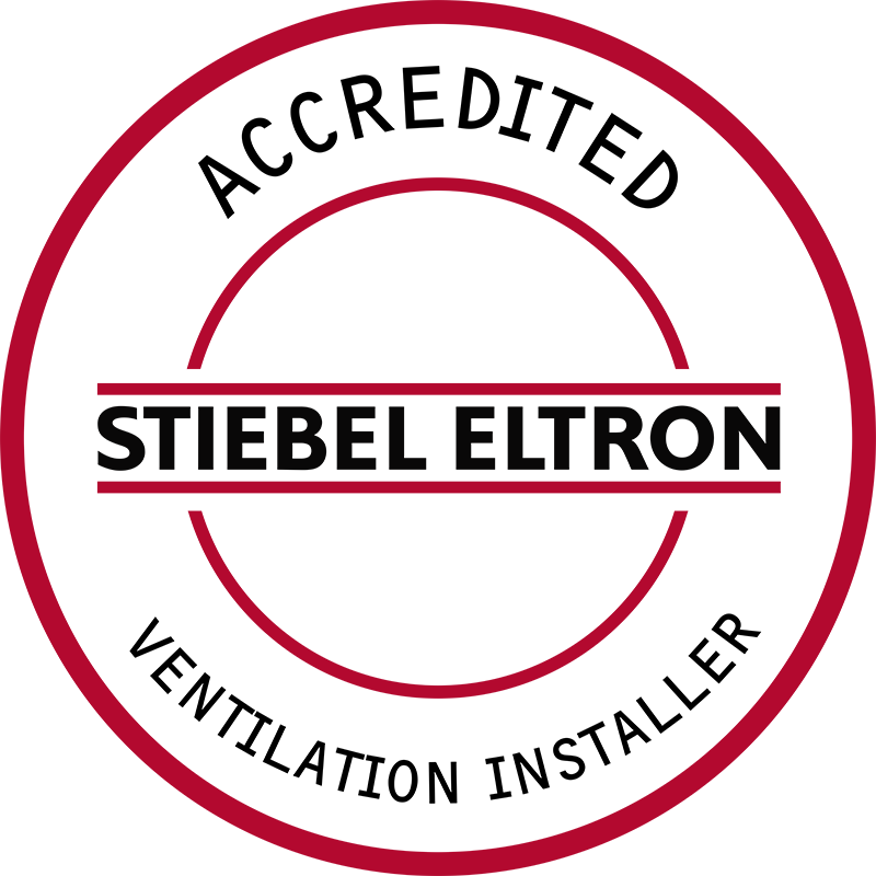 Stiebel Eltron accredited ventilation installer logo in red and black