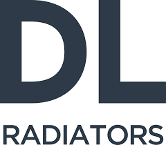 DL Radiators logo in dark blue with white background