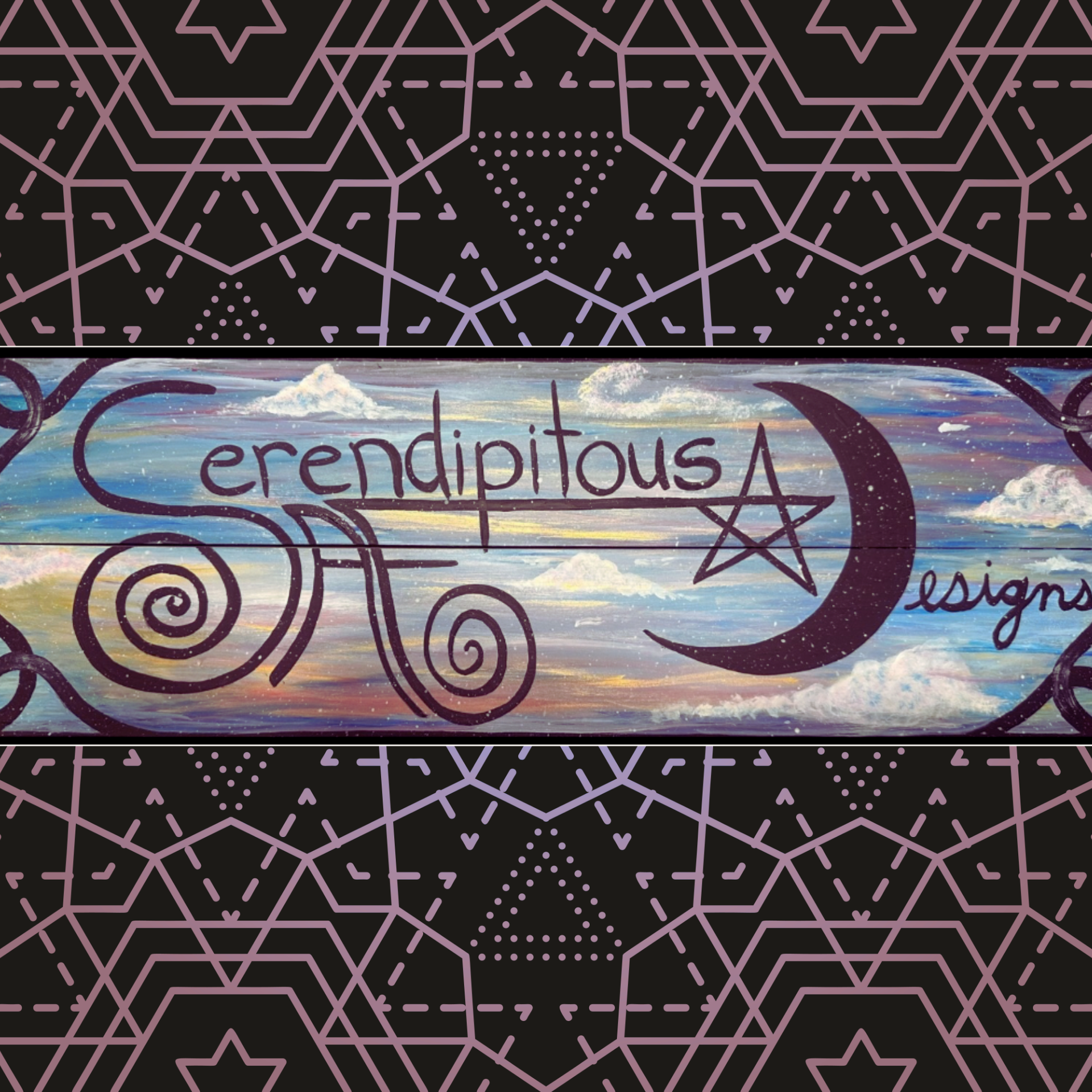 "Serendipitous AF" in navy blue text on a white background.