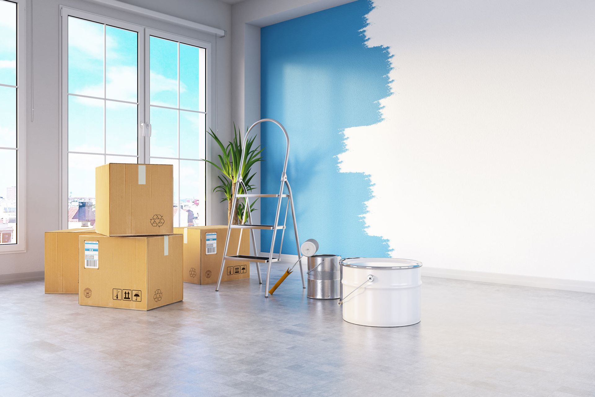 Moving House Concept With Cardboard Boxes — Mt. Holly, NJ — Gcapital Handyman Services LLC Moving House Concept With Cardboard Boxes — Mt. Holly, NJ — Gcapital Handyman Services LLC