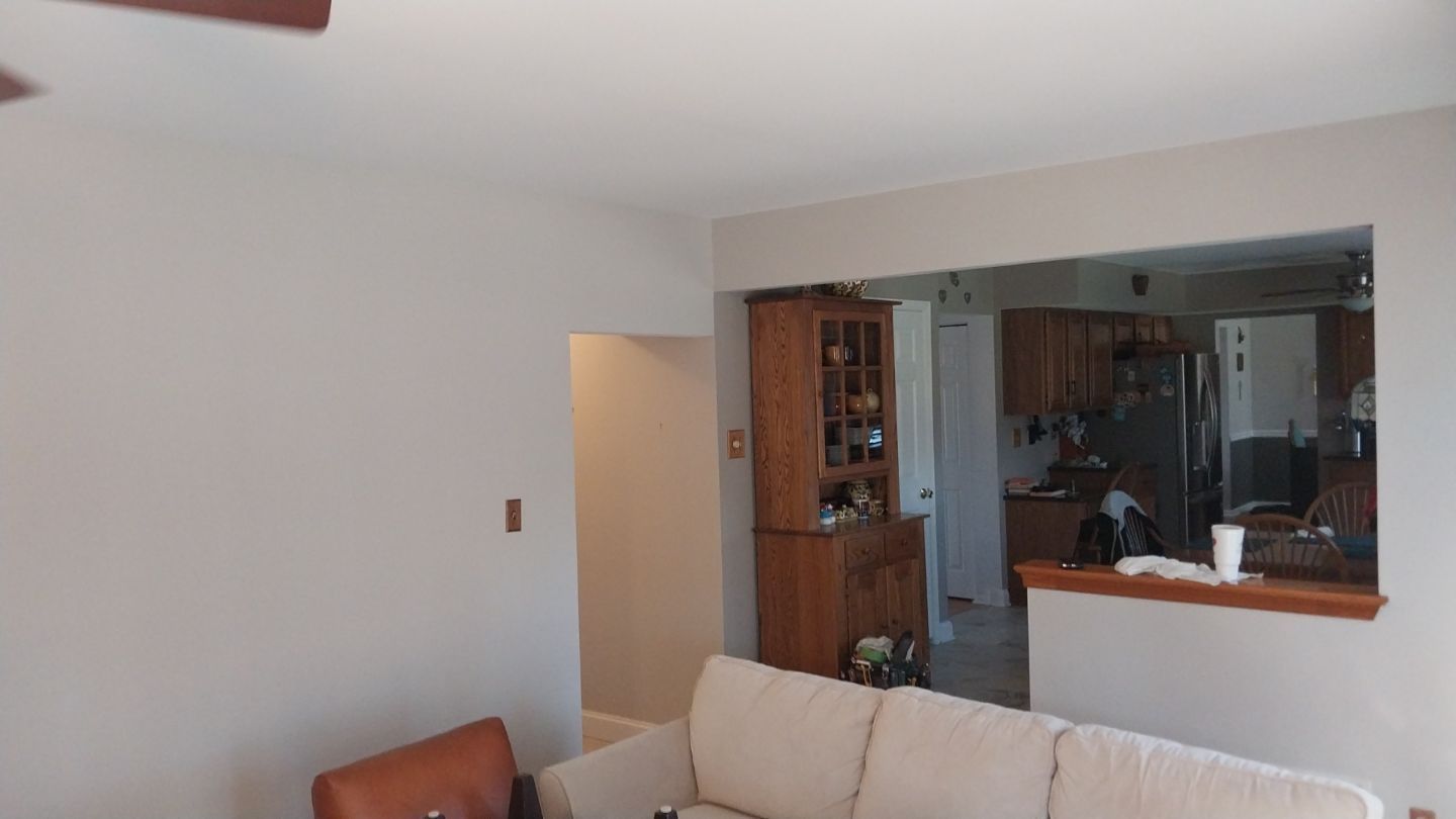 Living room with freshly painted light neutral walls – after interior wall painting in Hatfield, PA by Liberty & Freedom Painting.