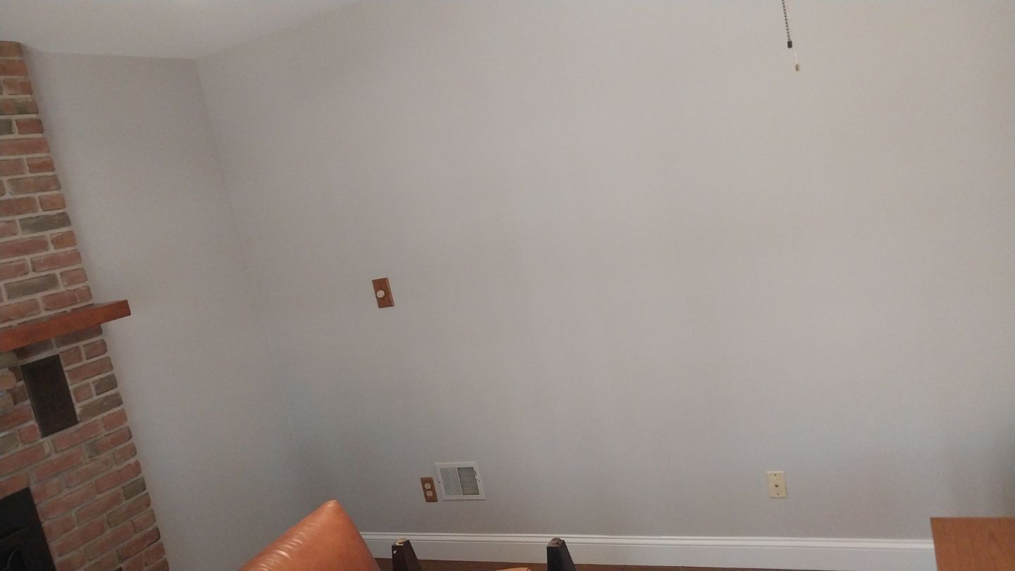 Living room with freshly painted light neutral walls – after interior wall painting in Hatfield, PA by Liberty & Freedom Painting.