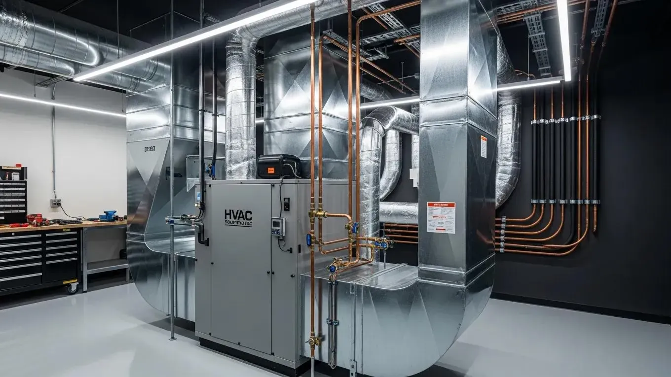 Modern HVAC installation demonstrating precise engineering and quality workmanship