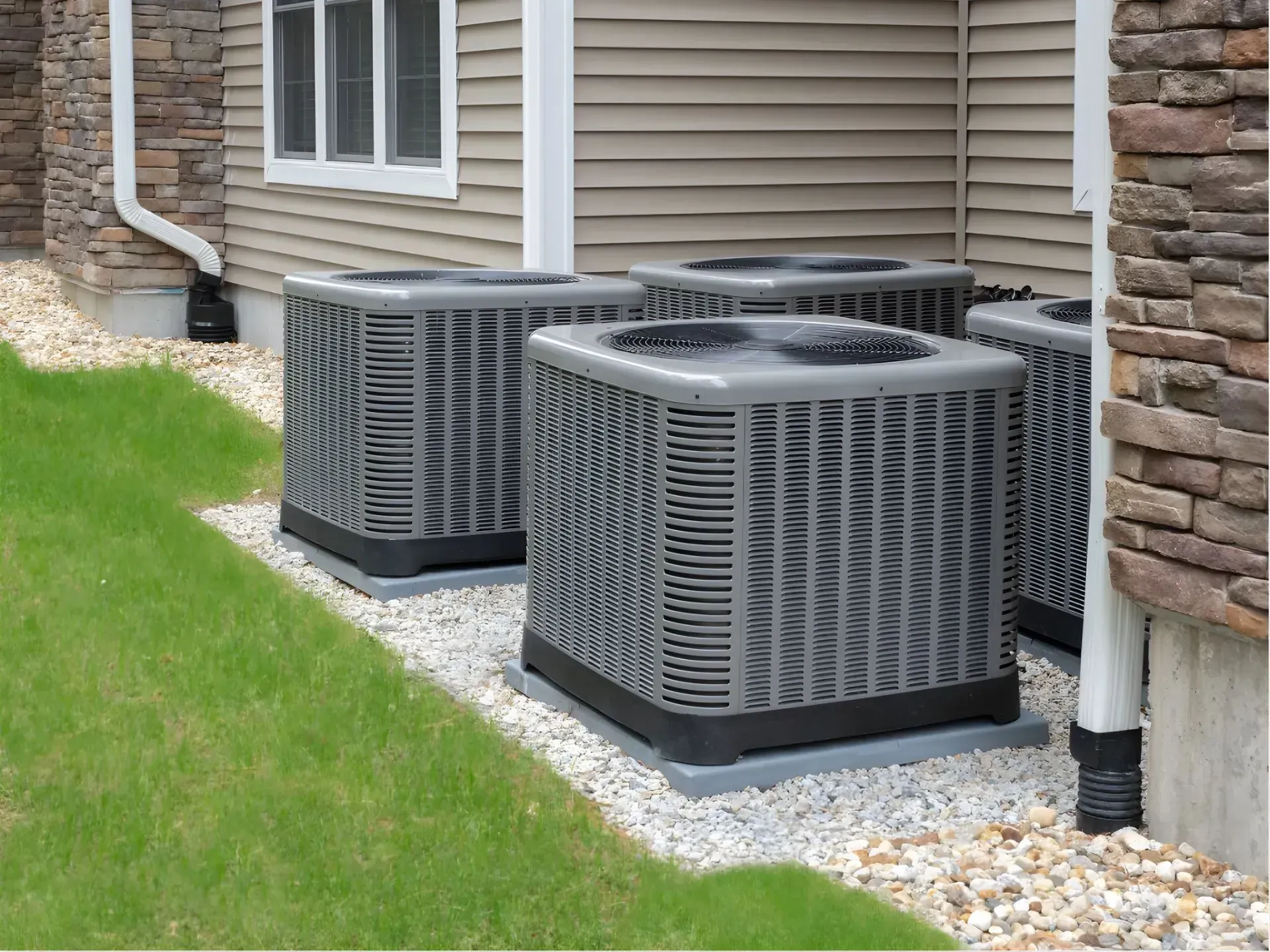 Comparison of ductless mini-split AC unit and traditional central air system, highlighting their advantages
