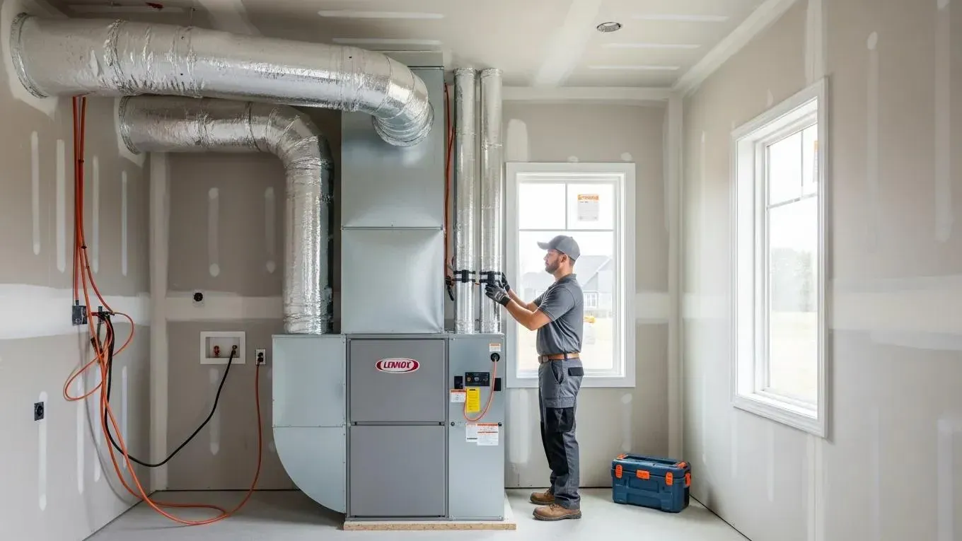Different energy-efficient HVAC systems including central air, ductless mini-split, and heat pump