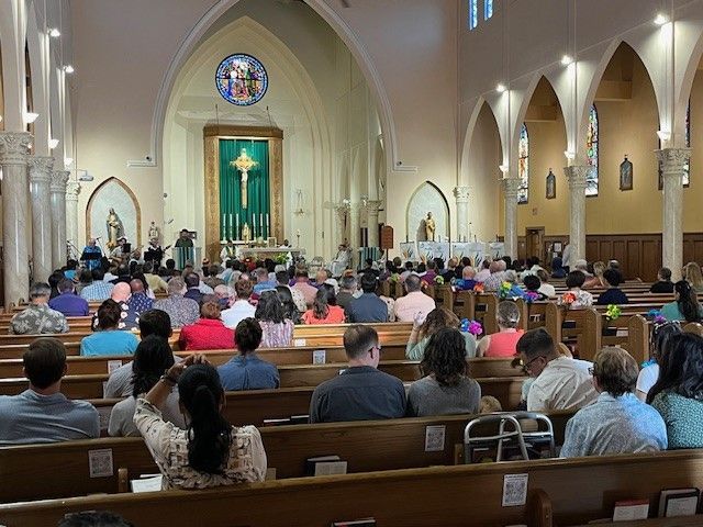 Watch the video of the mass.
https://youtu.be/UMlT-eJjZWI