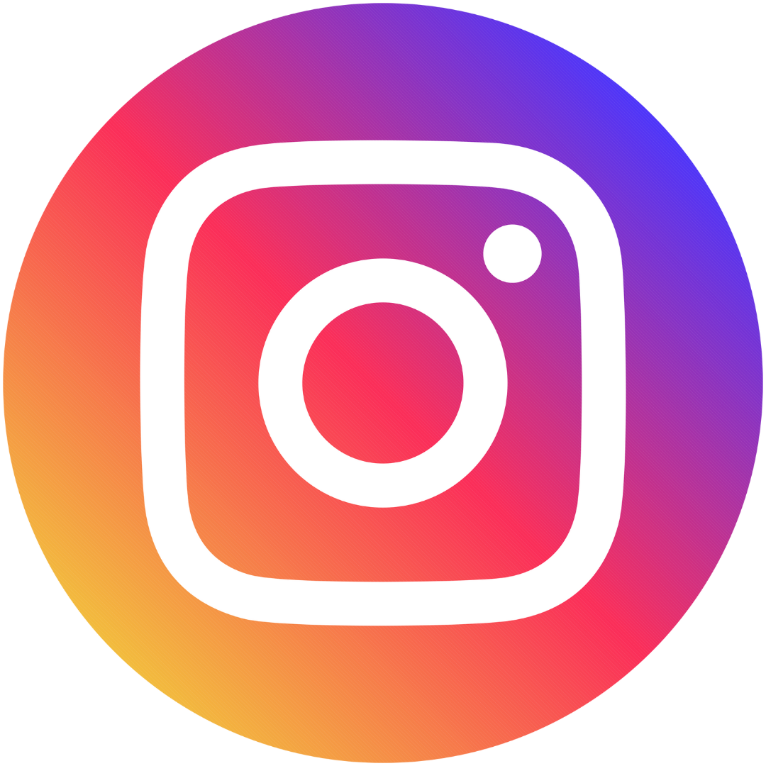 Instagram app logo: white outline of a camera in a square with a gradient background of purple, pink, orange, and yellow.