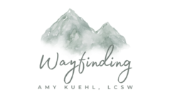 A logo for wayfinding amy kuehl lcsw
