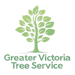 The logo for greater victoria tree service shows a tree with green leaves