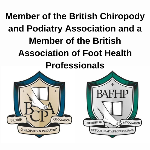 Logos for British Chiropody and Podiatry Association and the British Association of Foot Health Professionals.