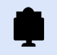A black silhouette of a computer monitor on a blue background.