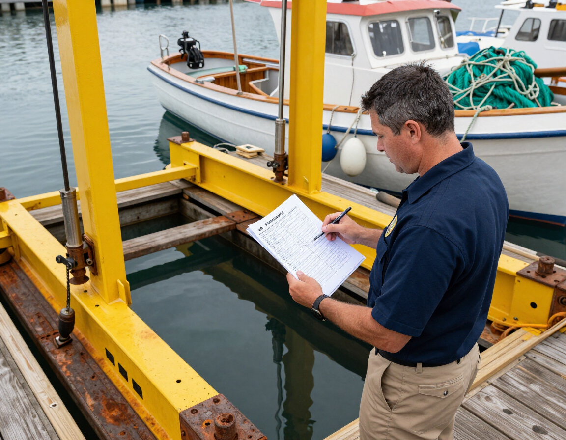 Marine operations manager reviewing a work plan