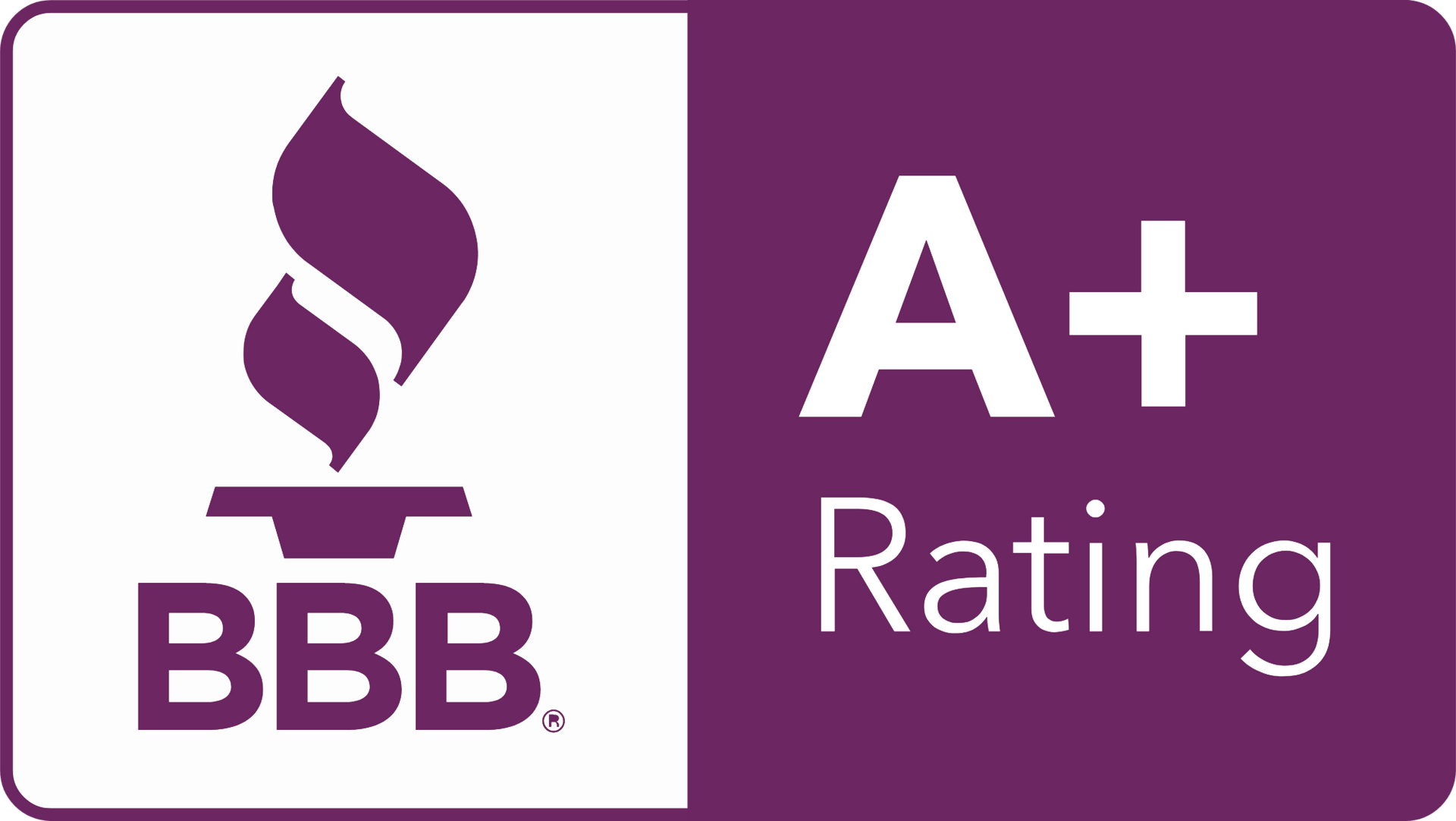 Logotipo BBB con fondo morado y calificación A+.