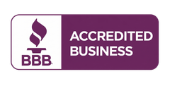BBB logo with purple flame, 