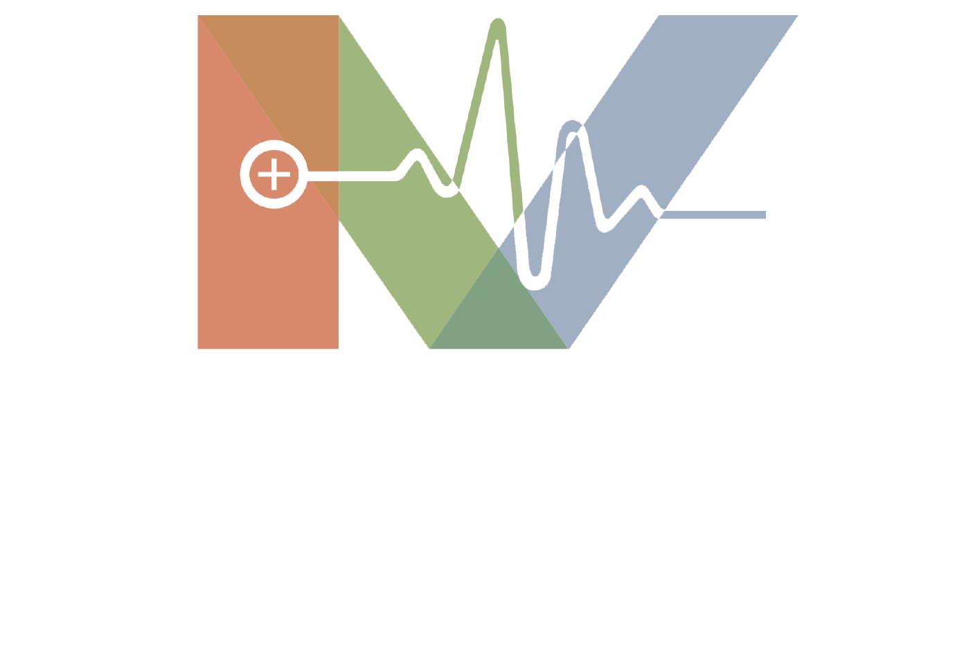 A colorful logo with a heartbeat line and a plus sign.