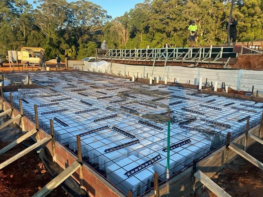 Large Concrete Slab is Being Built on a Construction Site — Construction 33 in Coolum Beach, QLD