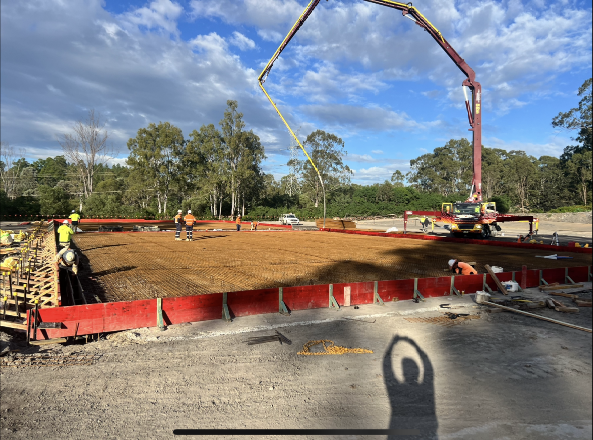 Crane Working on Concrete Slab Foundation — Construction 33 in Maroochydore, QLD