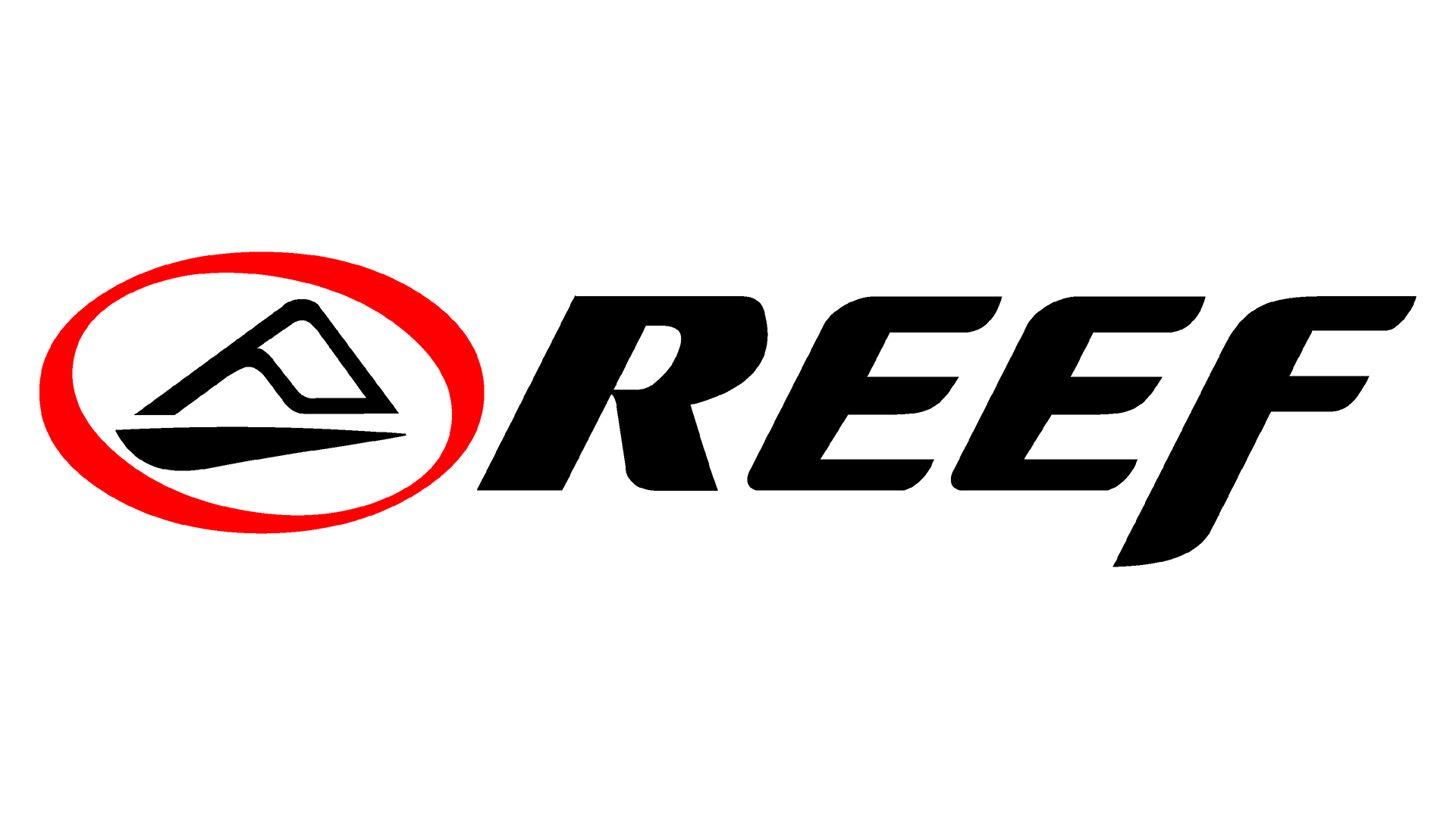 The reef logo is black and red on a white background.