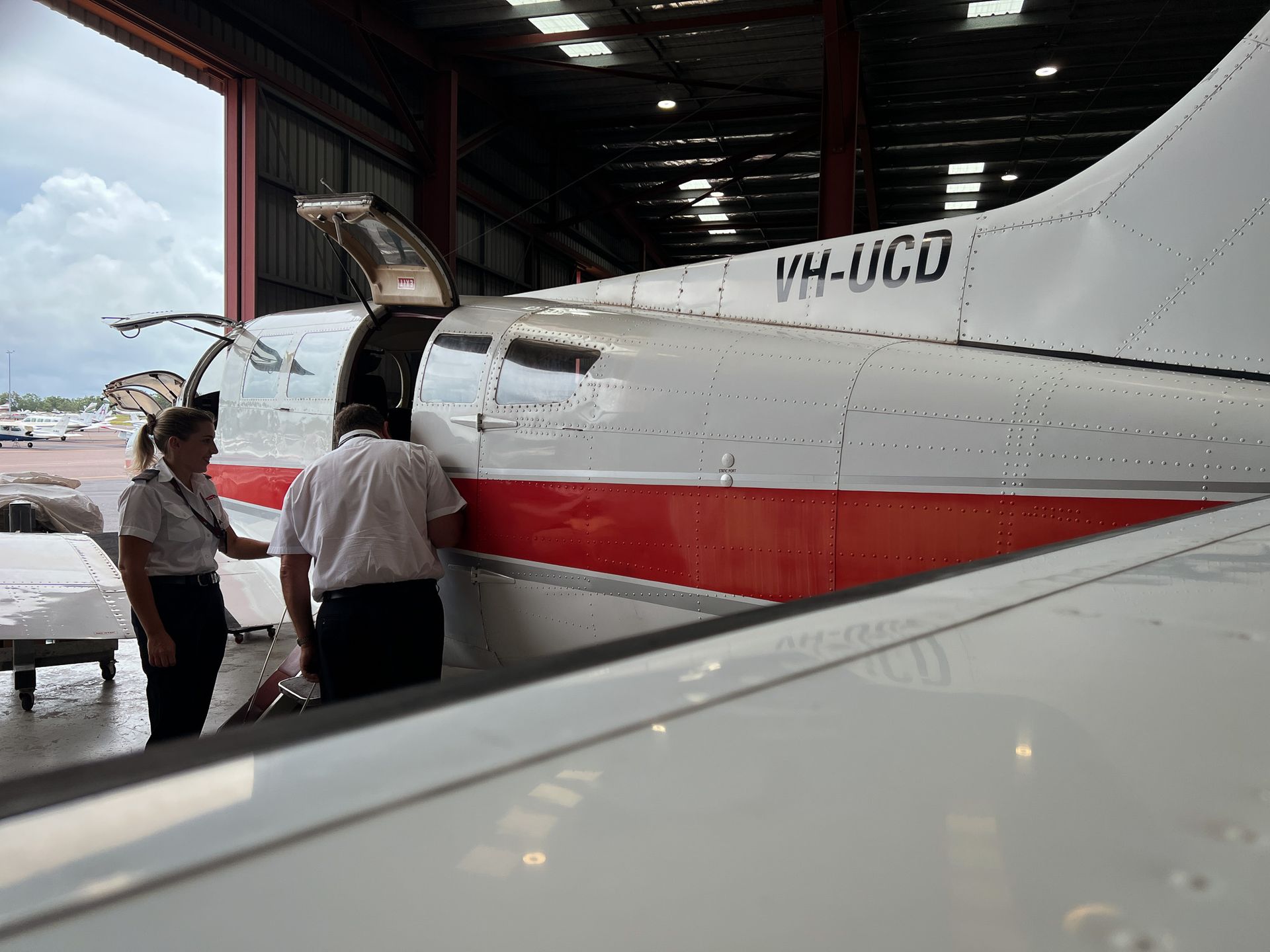 Alex Cliff and father Jason with Cessna 310