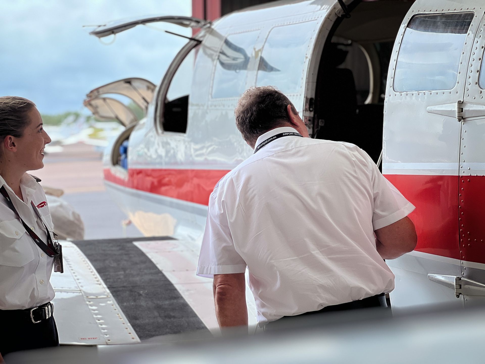 Alex Cliff and father Jason with Cessna 310