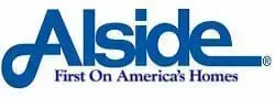 Alside logo in blue with the words 