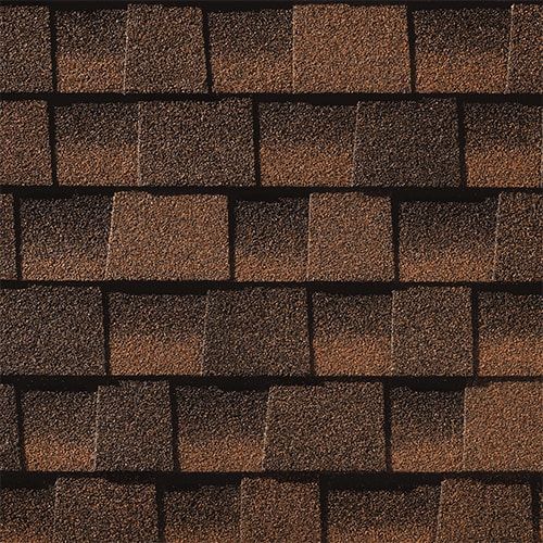 Brown asphalt roofing shingles.
