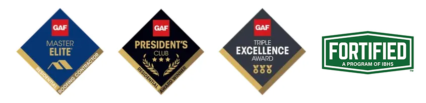 Logos: Master Elite, President's Club, Triple Excellence Award, and Fortified Home.