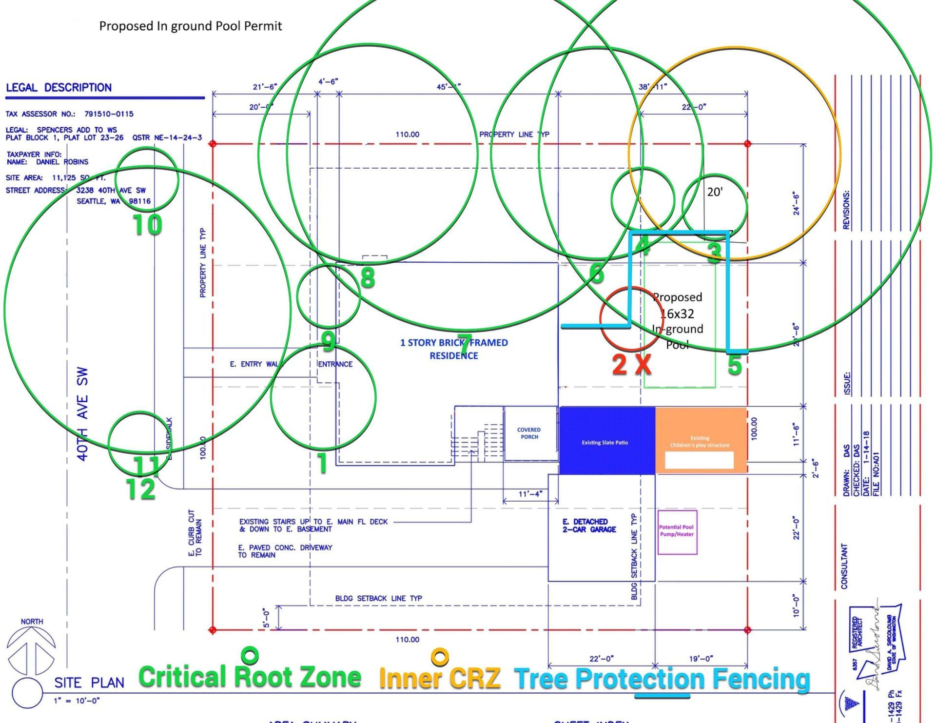 Arborist tree protection plan for regulated trees
